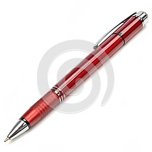 Red pen isolated on white background photo