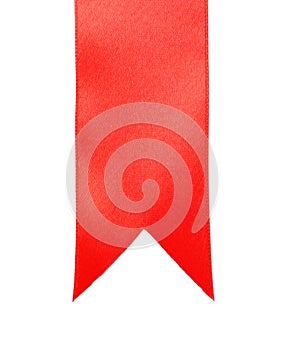 Simple red ribbon on white background