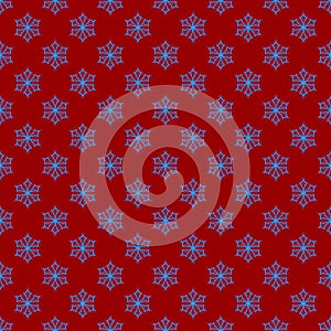 Simple repeating snowflake pattern wallpaper - vector winter decoration background