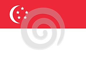 Simple Republic of Singapore flag isolated vector