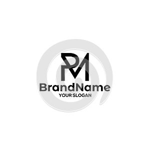 Simple RM or MR Logo Design Vector