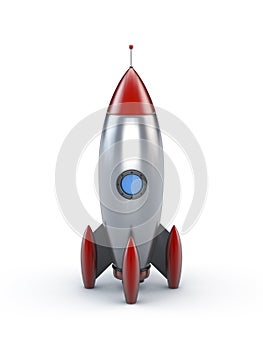 3d render of a rocket isolated on white background