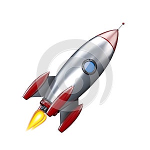 3d render of a rocket isolated on white background