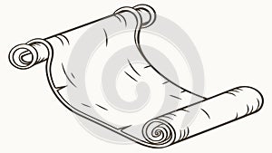 Simple Rolled Parchment Scroll, Classic Document Element, vector design Generative AI