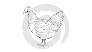 Simple Rooster Illustration on White