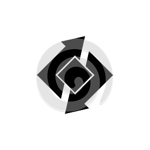 Simple rotation arrow geometric square logo