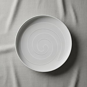 A simple round white ceramic plate