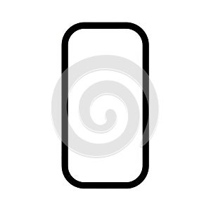 Simple Rounded Rectangle Outline Icon on White Background shape rounded corners