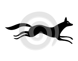 Simple Running Fox Silhouette Design