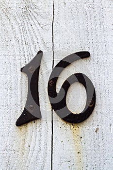 Simple & rusty house number 16
