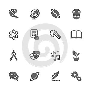 Simple School Subject Icons. photo