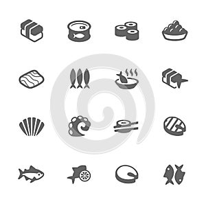 Simple Sea Food Icons