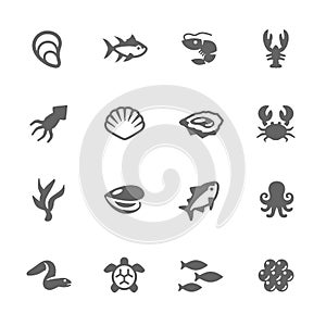 Simple Sea Food Icons