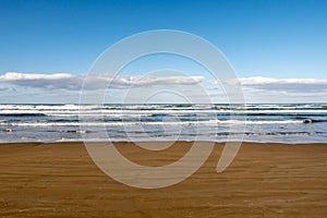 Simple sea view from Chirihama Beach Driveway on Noto Peninsula, Japan.