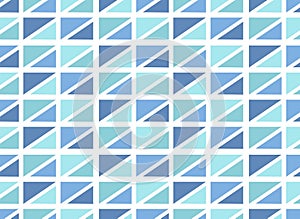 Simple seamless geometric background pattern of monochrome blue triangles