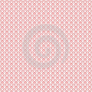 Simple seamless lace mesh texture. White grid on the pink background.