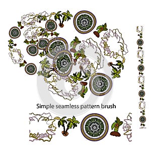 Simple seamless pattern brush from summer symbols.