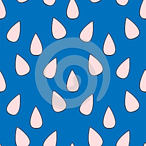 Simple seamless pattern with drops. Repeating print with raindrops.