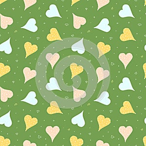 Simple seamless pattern with hearts. Valentines day background. Design for packaging, notebooks, planner and textiles