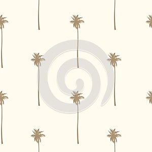 Simple seamless pattern with silhouettes of palm trees.