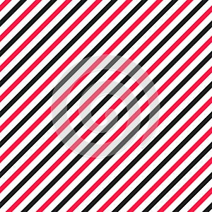 Simple seamless striped pattern, straight diagonal lines, black and white texture, vector background.