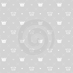 Simple seamless vector pattern with crown symbol art