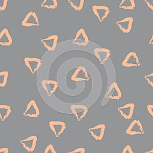 Simple Seamless Vector Pattern with Hand Drawn Irregular Triangles. Freehand Geometric Print Ideal for Fabric, Textile, Wrapping