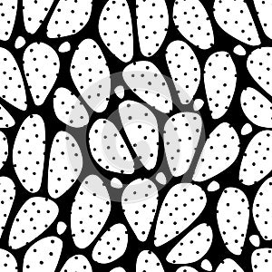 Simple and seamless vector pattern with prickly pear