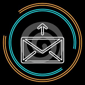 Simple Send mail Thin Line Vector Icon