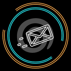 Simple Sending Message Thin Line Vector Icon