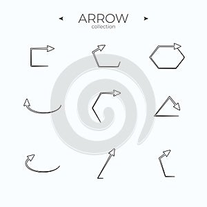 Line Arrow icon set. Line icons collection. Modern vector symbols.