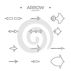 Line Arrow icon set. Line icons collection. Modern vector symbols.