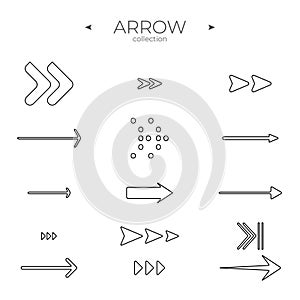 Line Arrow icon set. Line icons collection. Modern vector symbols.