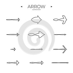 Line Arrow icon set. Line icons collection. Modern vector symbols.