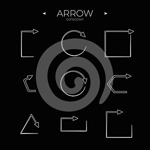 Line Arrow icon set. Line icons collection. Modern vector symbols.