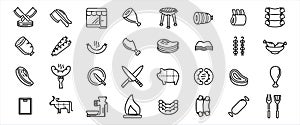 Simple Set of butchery and meat shop Related Vector icon graphic design. Contains such Icons as knife, rib, tenderloin, pork,
