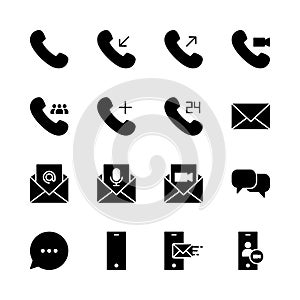 Simple set of communication icons vector. perfect for any purposes photo