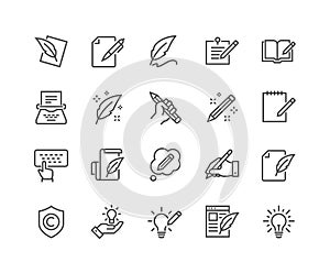 Line Copywriting Icons photo