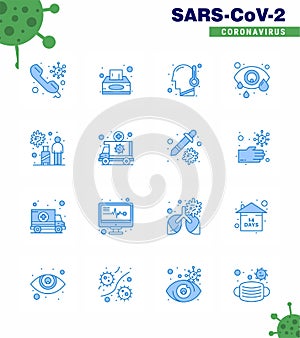 Simple Set of Covid-19 Protection Blue 25 icon pack icon included infection, eye infection, tissue box, eye, temperature