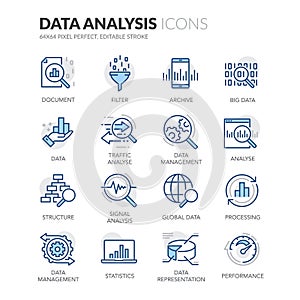 Line Data Analysis Icons