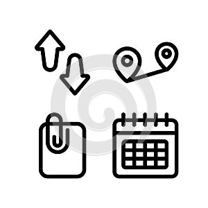 Simple Set of Data Analysis Related Vector Line Icons