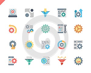 Simple Set Data Processing Flat Icons for Website