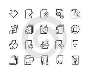 Line Document Flow Management Icons photo