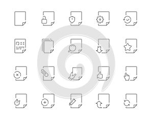 Simple set of Document related vector line web icons