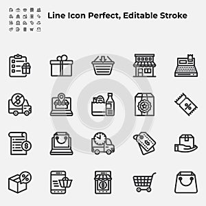 Simple Set of E-Commerce Related Color Vector Line Icons.