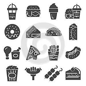 Simple Set of Fast Food Vector Icons