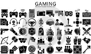 Simple Set of Games black filled Icons