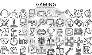 Simple set of Games black outline Icons