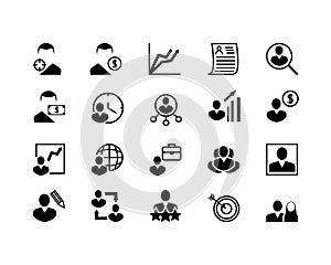 Simple Set of Head Hunting Related Vector Line Icons. Contains such Icons as Job Interview, Career Path, Resume and more. Editable