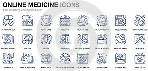 Jednoduchý sada zdravotná starostlivosť a zdravotné linka ikony webové stránky a mobilný aplikácie. obsahuje taký ikony ako ambulancia prvá pomoc 